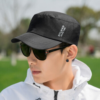 魅力的なスマルク帽子男夏屋外日焼帽子韓国版カジュアスポーツ男子ワクボンバー黒