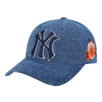 MLB韓国規格品NYEヤンキース男女恋人刺し身大標野球帽韓国版トーレット太陽帽子ハングラックNY花刺繍
