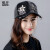 ヒープフェン（Nual nFen）野球帽子女性夏韓国版ブロドハング帽子ファンシー遮光帽純色刺繍ネガアローキップCB 8785 A黒