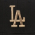 MLB野球帽子男女通用恋人遮光帽LA純色韓国版潮ハンガ日烧け止め帽子は黒金標LAが調節します。55-59 CMが調整です。