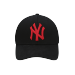 MLB美職棒2019新型NY男女恋人豚の刺繡野球帽の太陽帽は黒NYアニメメの子豚を調節します。