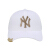 MLB帽子の女性野球帽の规格品2019年新品のヤンキース金属ボンテーの鉄角の刺繡男女の同种の百合の日除帽子の白の标的金属の鉄の角は调节することです。
