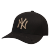 【正常出荷】野球帽の男女兼用帽子は、金標文字の刺繡を調節します。セインは、ヒップホップ流遮光帽黒NY金標です。
