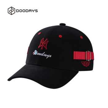 doodays男女刺繍曲げ野球帽に沿ってカジュアに通します。秋冬遮光帽子ヒップホップファンシー装飾DM 190268黒の刺繡です。