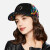 カモン（kenmont）春季野球帽女性韓国版ファッションカラー刺繍ストリートアウトドア春ハング2514黒で57 cm調節できます。