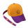 笑顔黄色+紫帽子のひさし